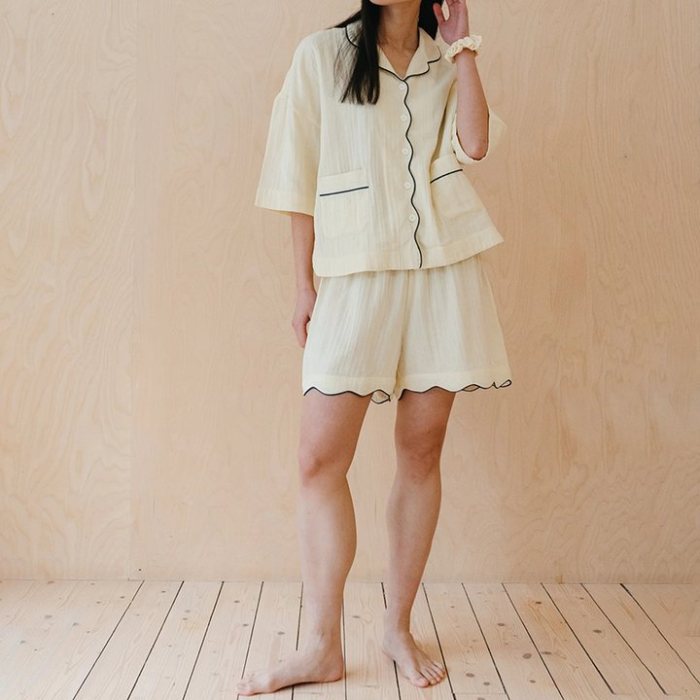 Women's Buttermilk Cotton Pajama Shorts Set, Sleepwear Manufacturer