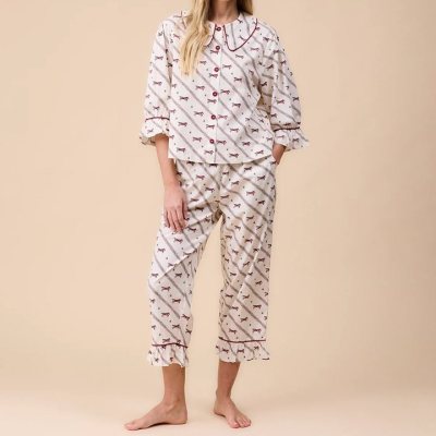 Women's Horse Print Cotton Pajama Set, Sleepwear Manufacturer