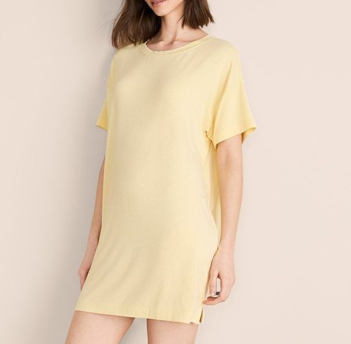 Custom Women's Modal Pajama Tee Dress with Side Slit