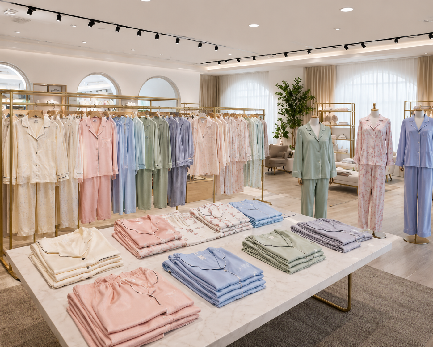 Custom pajama collections developed for international fashion brands