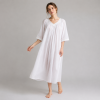 Custom Cotton Nightgown | 100% Woven Cotton V-Neck Embroidered Sleepwear