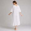 Custom Cotton Nightgown | 100% Woven Cotton V-Neck Embroidered Sleepwear