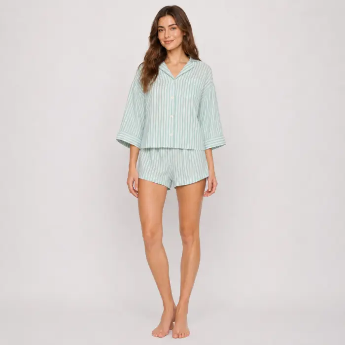 Striped Cotton Short Pajama Set