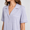 Bamboo Pajama Set Wholesale | Contrast Piping Women's Sleepwear