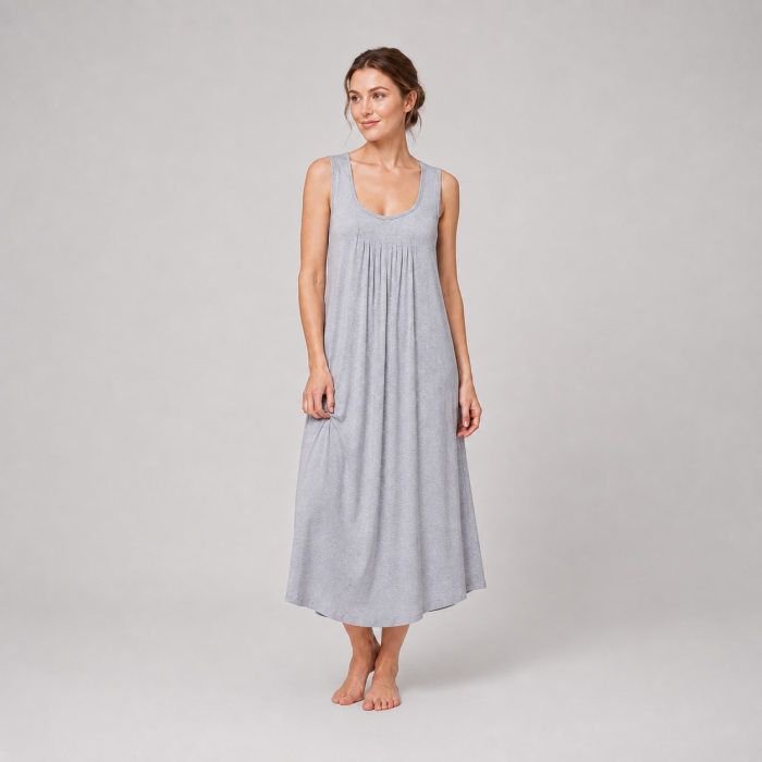 Sleeveless Modal Nightgown | Pleated Sleep Dress Manufacturer