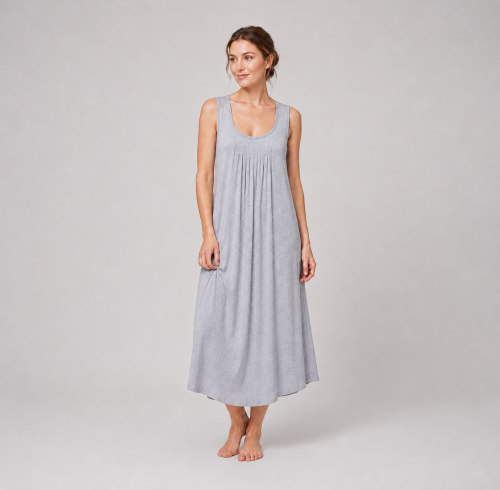 Sleeveless Modal Nightgown | Pleated Sleep Dress Manufacturer