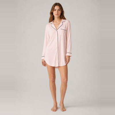 Women's Modal Nightshirt Manufacturer | Button-Front Sleep Dress