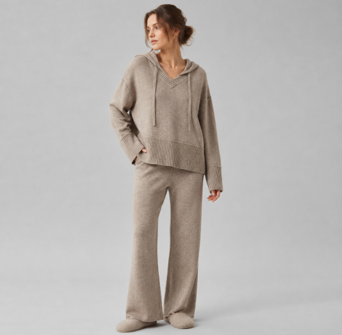 Hooded Cotton Blend Lounge Set | Women's Knit Homewear Supplier