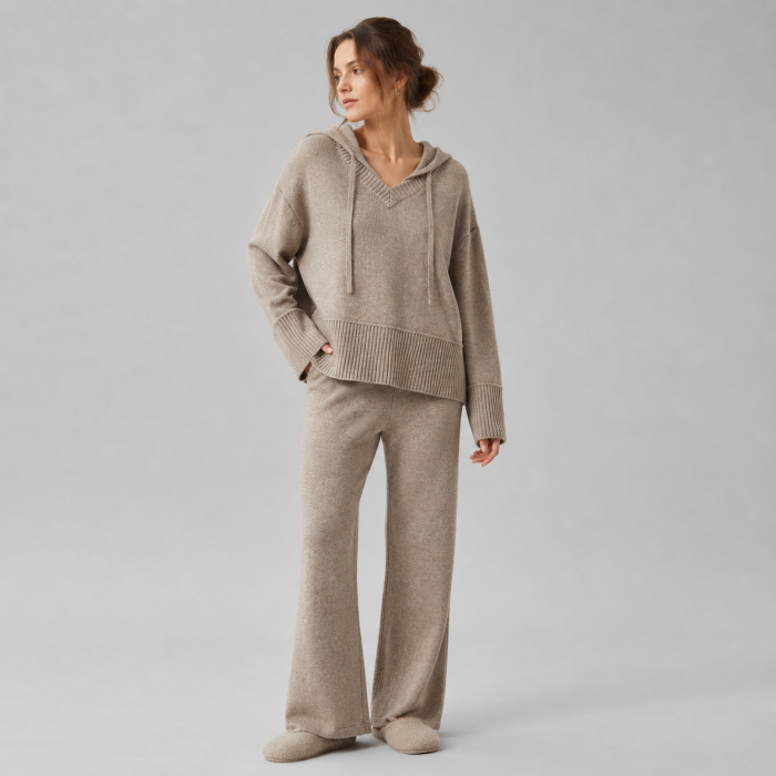 Hooded Cotton Blend Lounge Set | Women's Knit Homewear Supplier