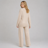 Textured Viscose Blend Lounge Set | Women's Wide-Leg Homewear