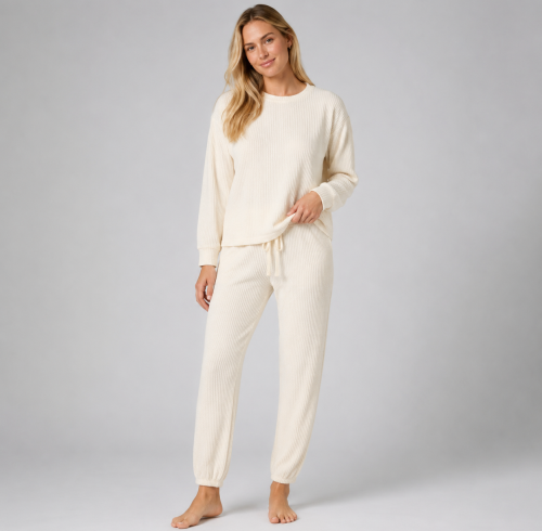 Cotton Waffle Knit Lounge Set | Women's Jogger Homewear Manufacturer
