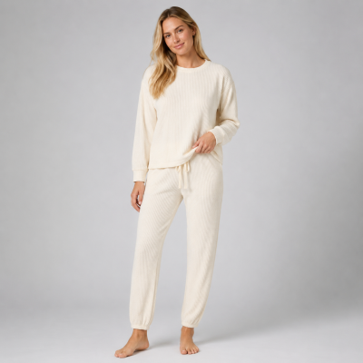 Cotton Waffle Knit Lounge Set | Women's Jogger Homewear Manufacturer