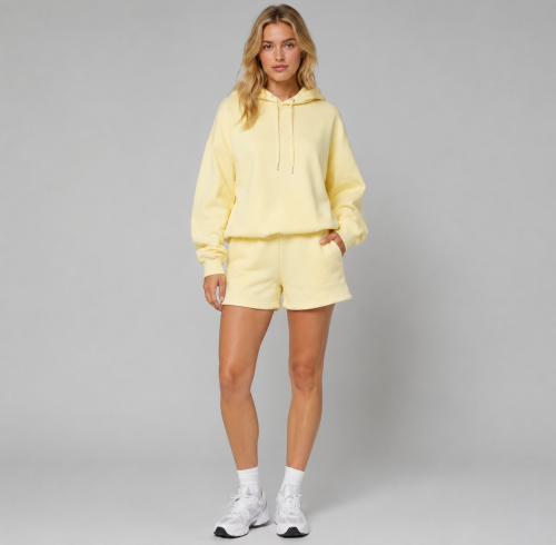 French Terry Hoodie Shorts Set | Private Label Women's Loungewear