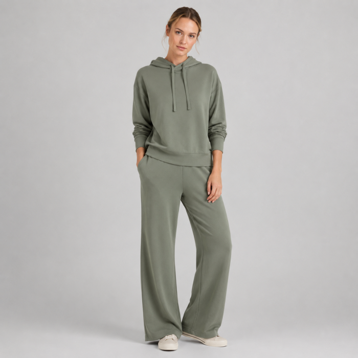 Women's Hoodie Lounge Set | Private Label Wide Leg Loungewear