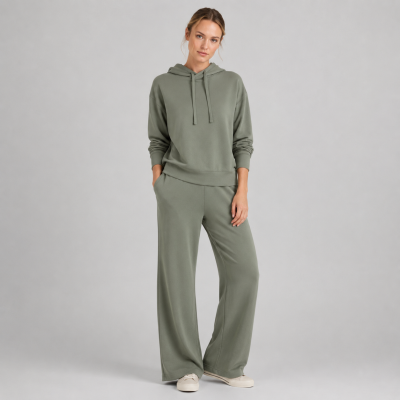Women's Hoodie Lounge Set | Private Label Wide Leg Loungewear