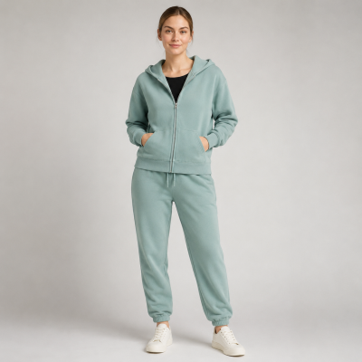 Women's Zip Up Hoodie Jogger Set | Private Label Loungewear