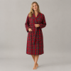 Red Tartan Flannel Bathrobe | Private Label Women's Robe Manufacturer