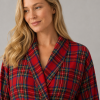 Red Tartan Flannel Bathrobe | Private Label Women's Robe Manufacturer