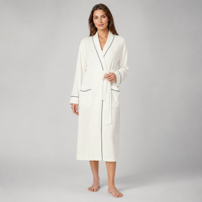 Contrast Piping Modal Bathrobe | Private Label Robe Supplier