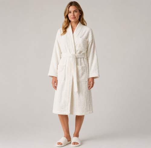 Textured Terry Cloth Bathrobe | Hotel & Spa Robe Manufacturer