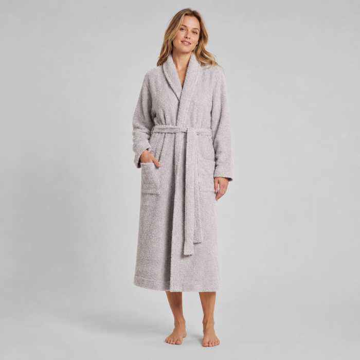 Plush Terry Bathrobe with Shawl Collar | Private Label Supplier