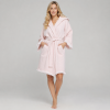 Hooded Waffle Bathrobe with Fringe Trim | Private Label Supplier