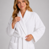 White Waffle Bathrobe with Shawl Collar | Hotel Robe Manufacturer