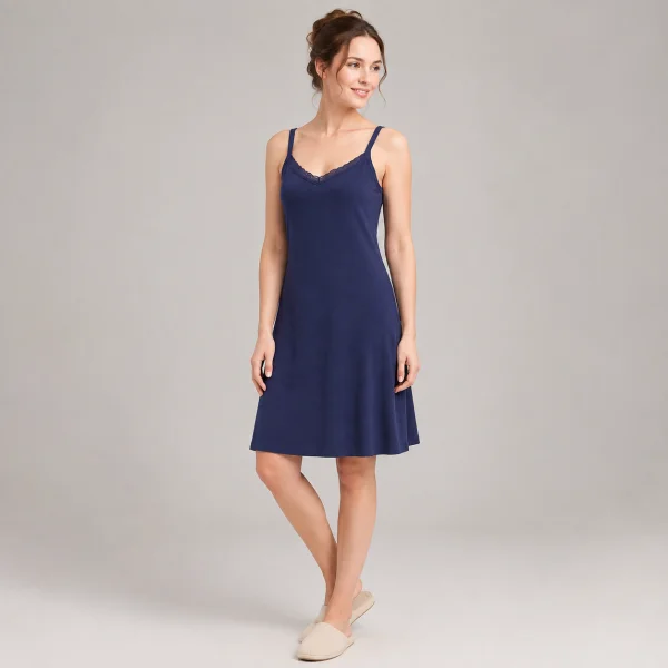 Lace trim camisole nightdress for private label women's sleepwear
