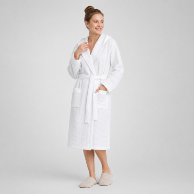 Hooded Waffle Bathrobe | Private Label Spa Robe