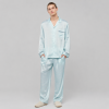 Wave Print Men's Satin Pajama Set | Sleepwear Manufacturer