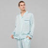 Wave Print Men's Satin Pajama Set | Sleepwear Manufacturer