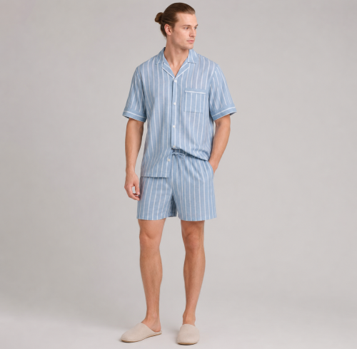 Striped Men's Cotton Pajama Set | Private Label Sleepwear
