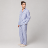 Blue Stripe Woven Cotton Pajama Set for Men | OEM Sleepwear