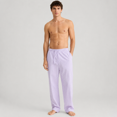 Lavender Stripe Men's Woven Cotton Pajama Pants | Private Label