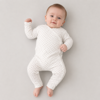 Custom Organic Cotton Baby Romper | Private Label Infant Sleepwear