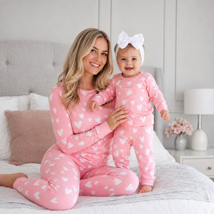 Custom Bamboo Mother & Baby Matching Pajamas | Private Label Family Sleepwear