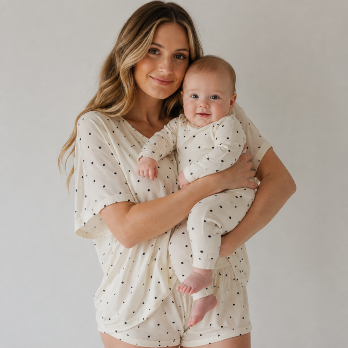 Custom Modal Mom And Baby Pajamas Set | Private Label Family Sleepwear