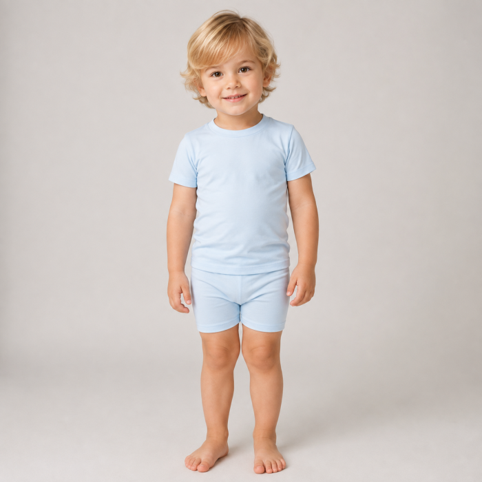 Solid Blue Bamboo Baby & Toddler Pajama Set | Kids Sleepwear Supplier