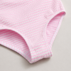 Custom Pink Ruffle Baby Swimsuit | Polyester Blend Kids Swimwear Supplier