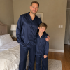 Custom Navy Satin Matching Family Pajama Sets | Private Label Sleepwear