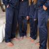 Custom Navy Satin Matching Family Pajama Sets | Private Label Sleepwear