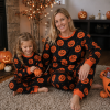 Custom Pumpkin Print Cotton Halloween Family Pajama Sets | Private Label