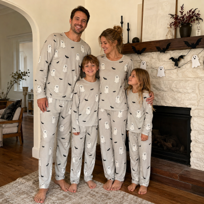 Custom Ghost Print Modal Halloween Family Pajama Sets | OEM Sleepwear