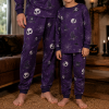 Custom Purple Skull Halloween Cotton Family Pajamas | Private Label