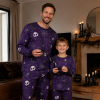 Custom Purple Skull Halloween Cotton Family Pajamas | Private Label