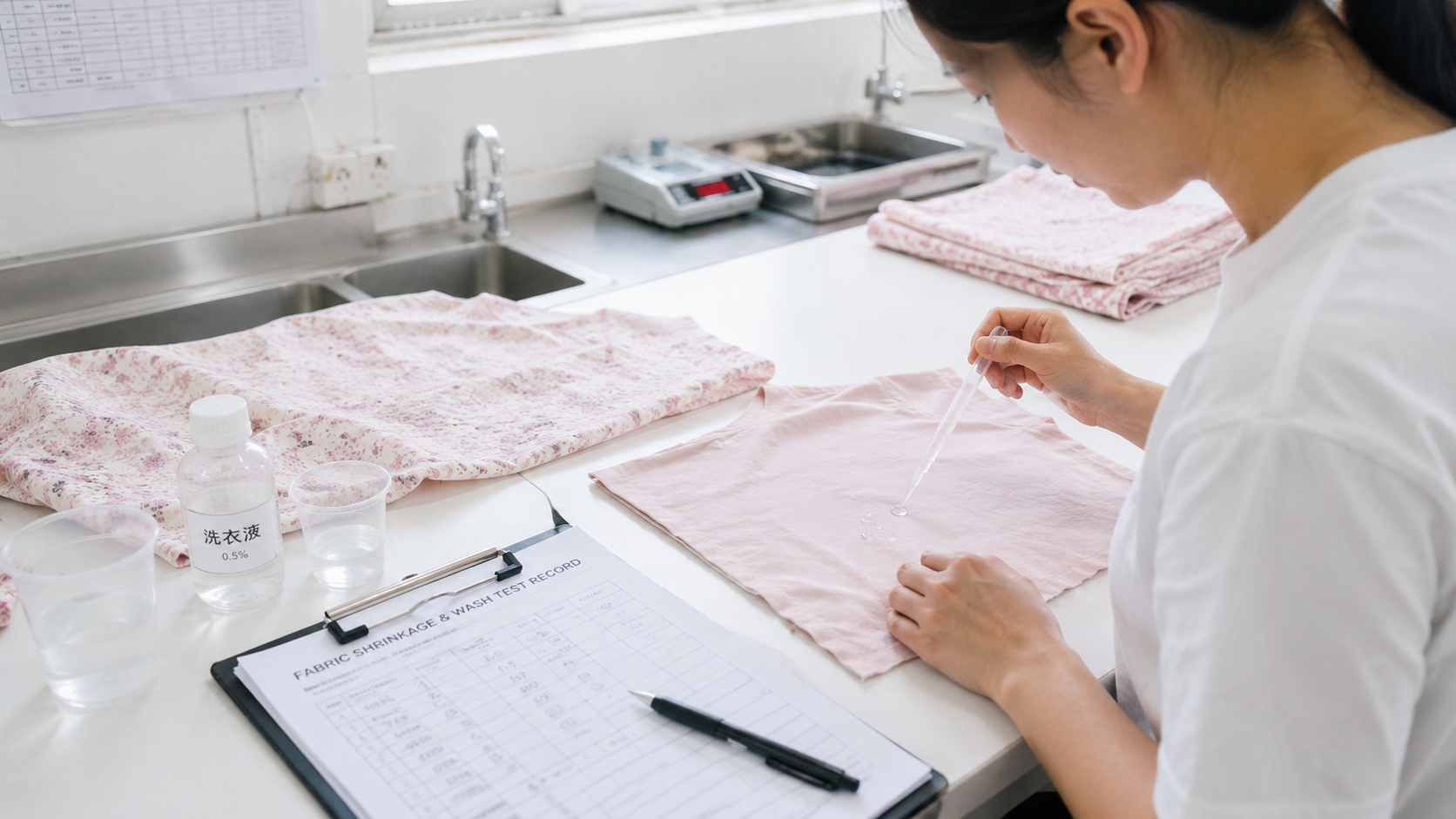 Shrinkage and Wash Testing quality step