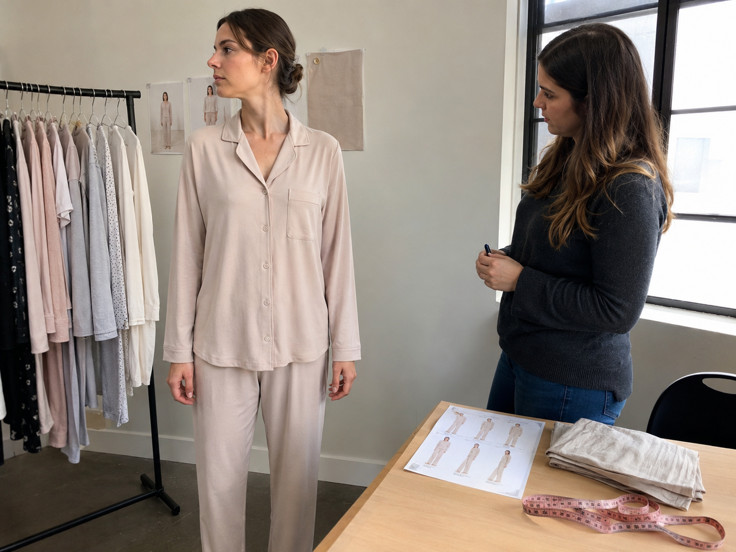 Approved pajama fit after sample development ready for production