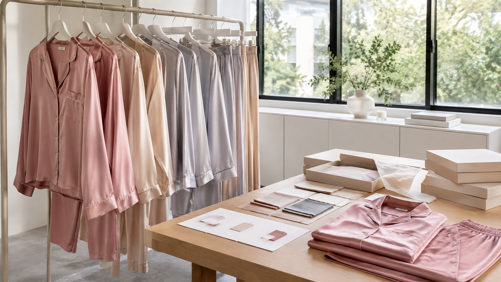 Beauty brand satin pajama collection ready for launch