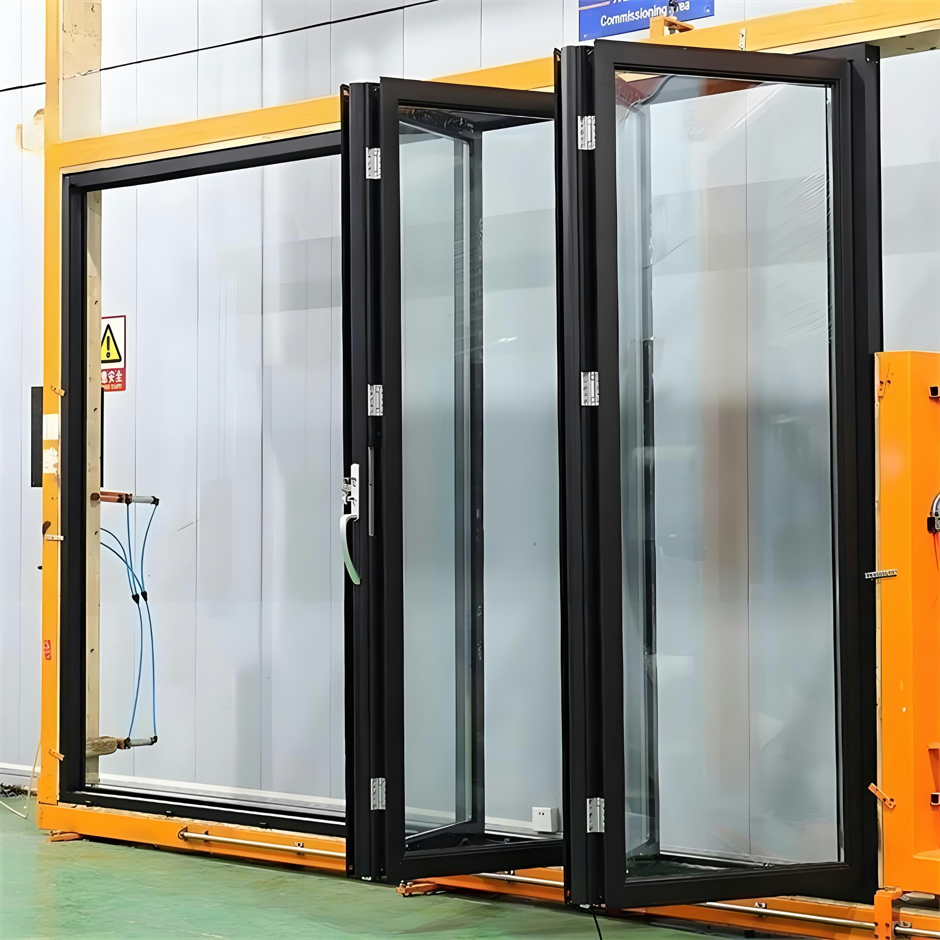 Diagram showing how a thermal break in an aluminum door frame works.