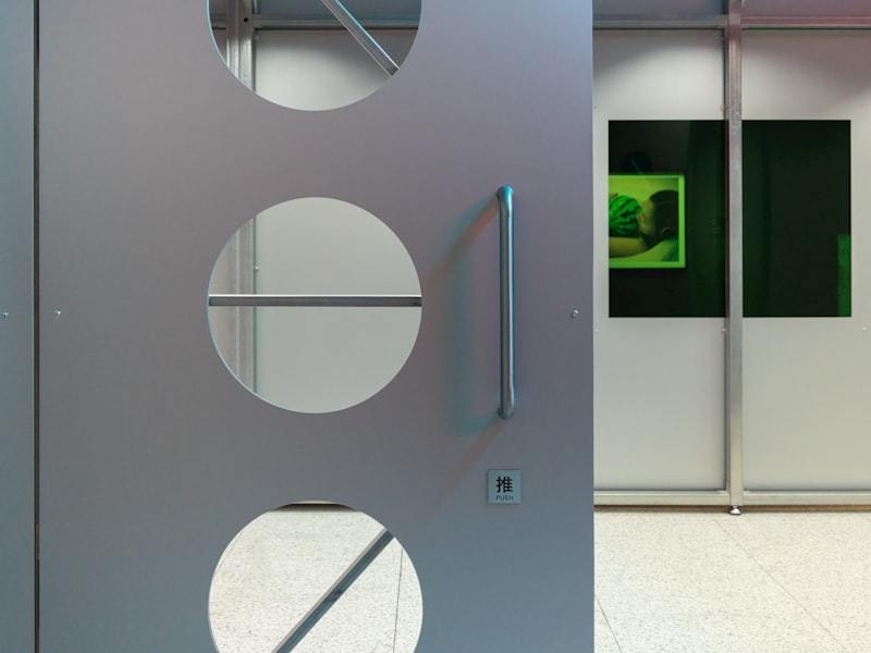 Aluminum door exposed to outdoor weather conditions